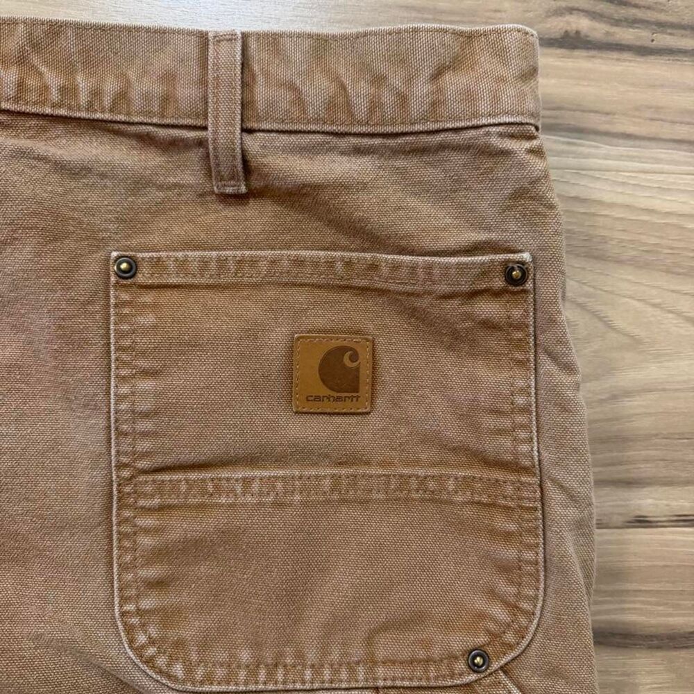 Carhartt faded Double Knee brown canvas carpenter pants 40x30 Loose fit baggy